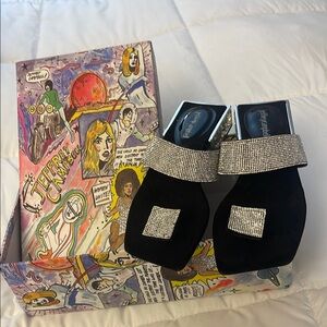 Jeffrey Campbell Black Heels with Silver Accents